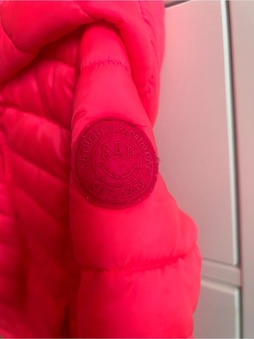 The Gap Hot Pink Puffer Jacket with Hood 2T